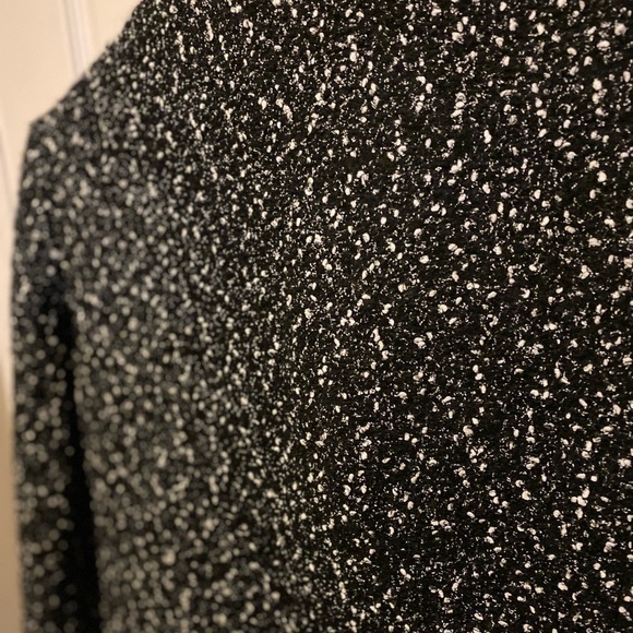 Club Monaco. Tweed Funnel Neck Wool blend coat. Black and white. - Picture 12 of 15